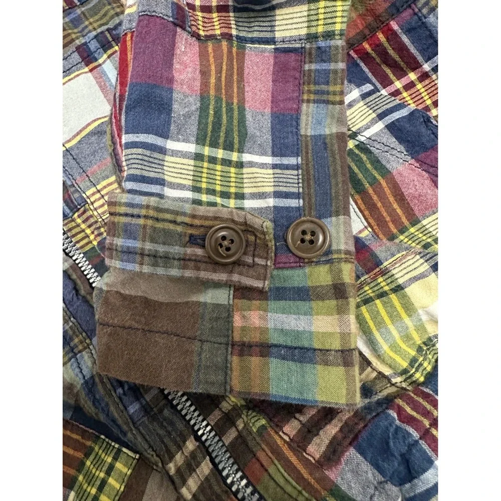 Polo Ralph Lauren Kids S 8 Patchwork Plaid Full Zip Hooded Jacket Multi-Color